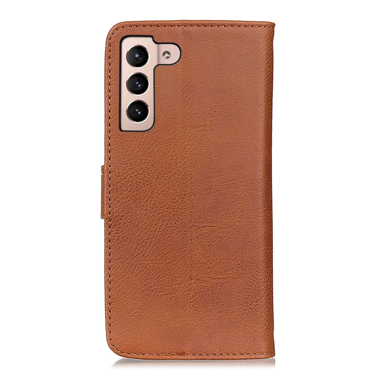 For Samsung Galaxy S22 5G KHAZNEH Cowhide Texture Horizontal Flip Leather Case with Holder & Card Slots & Wallet
