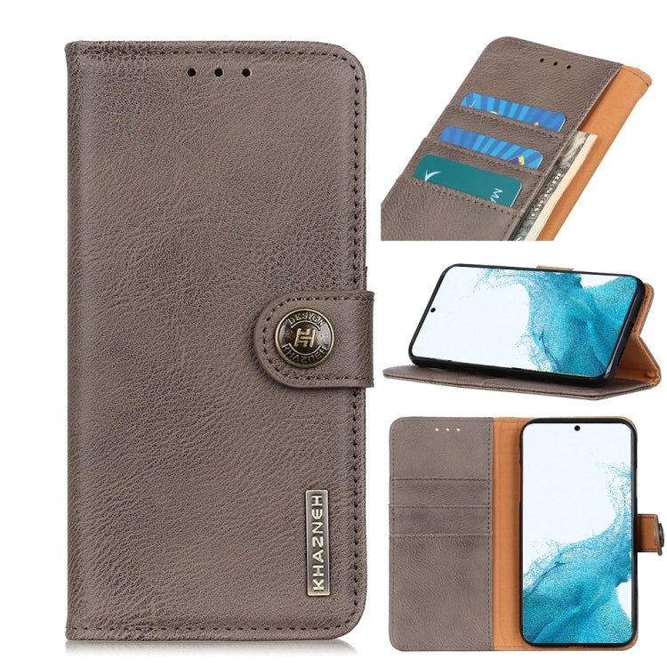 For Samsung Galaxy S22 5G KHAZNEH Cowhide Texture Horizontal Flip Leather Case with Holder & Card Slots & Wallet