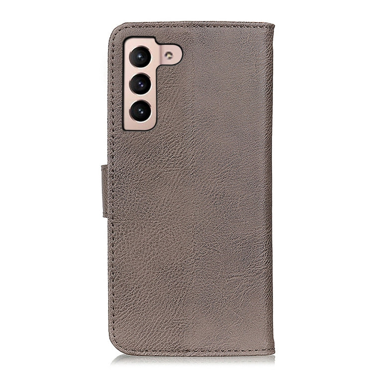 For Samsung Galaxy S22 5G KHAZNEH Cowhide Texture Horizontal Flip Leather Case with Holder & Card Slots & Wallet
