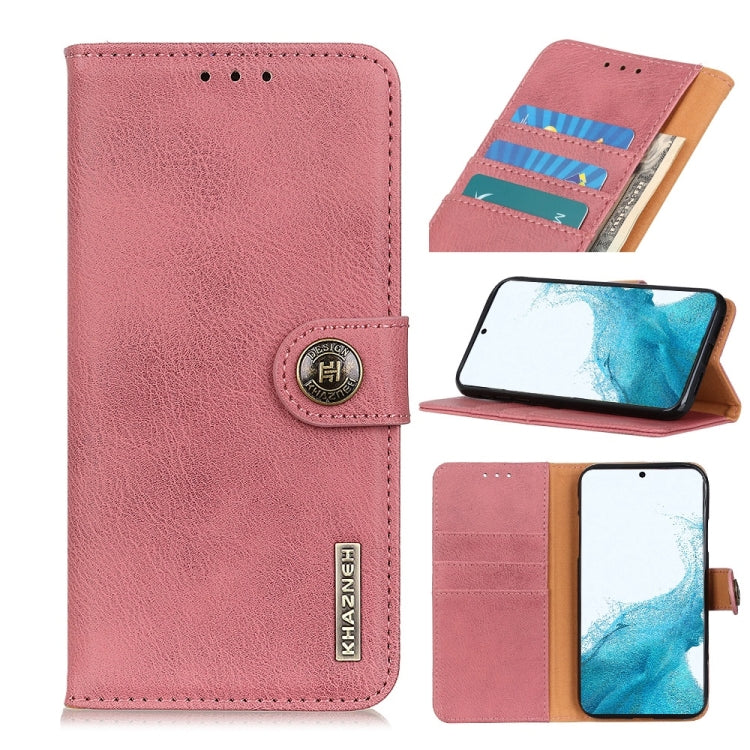 For Samsung Galaxy S22 5G KHAZNEH Cowhide Texture Horizontal Flip Leather Case with Holder & Card Slots & Wallet