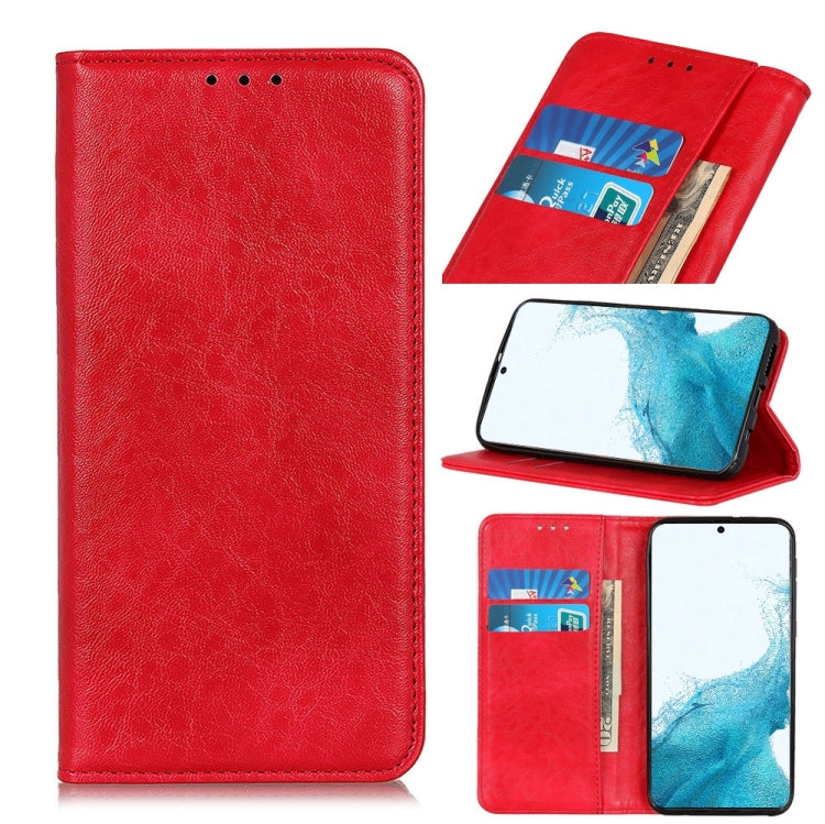 For Samsung Galaxy S22 5G Magnetic Crazy Horse Texture Horizontal Flip Leather Case with Holder & Card Slots & Wallet