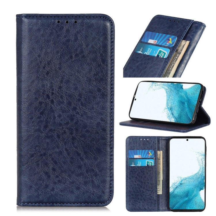 For Samsung Galaxy S22 5G Magnetic Crazy Horse Texture Horizontal Flip Leather Case with Holder & Card Slots & Wallet