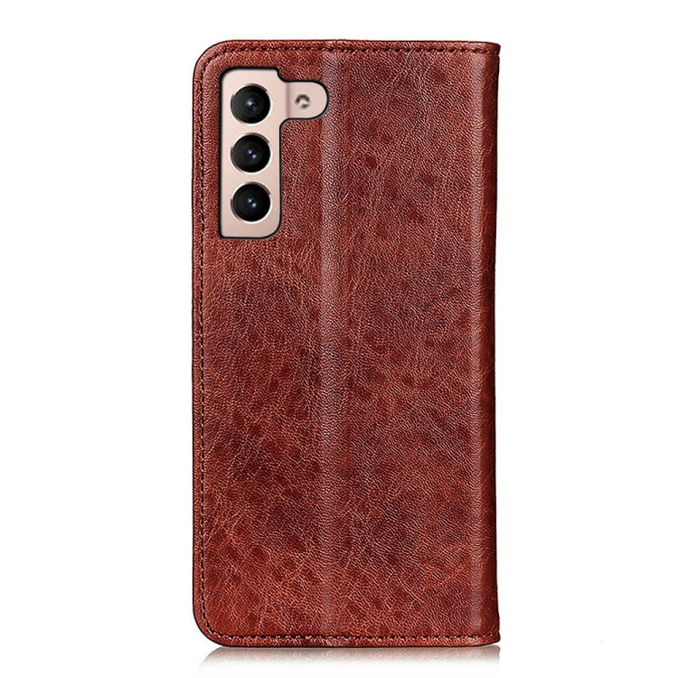 For Samsung Galaxy S22 5G Magnetic Crazy Horse Texture Horizontal Flip Leather Case with Holder & Card Slots & Wallet