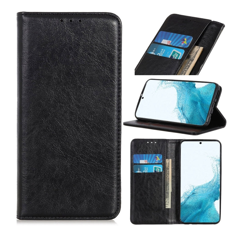 For Samsung Galaxy S22 5G Magnetic Crazy Horse Texture Horizontal Flip Leather Case with Holder & Card Slots & Wallet