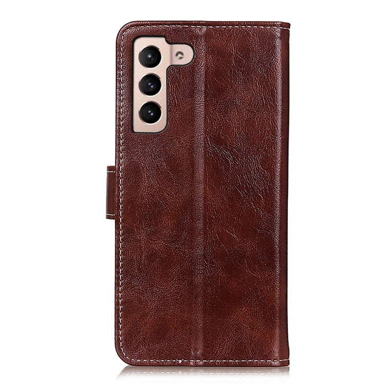 For Samsung Galaxy S22 5G Retro Crazy Horse Texture Horizontal Flip Leather Case with Holder & Card Slots & Photo Frame & Wallet