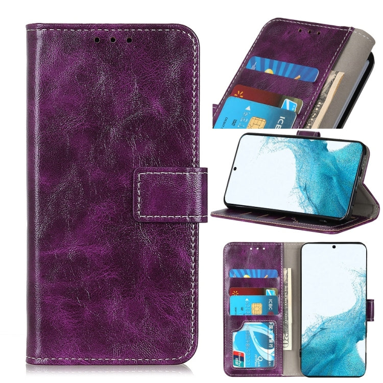 For Samsung Galaxy S22 5G Retro Crazy Horse Texture Horizontal Flip Leather Case with Holder & Card Slots & Photo Frame & Wallet