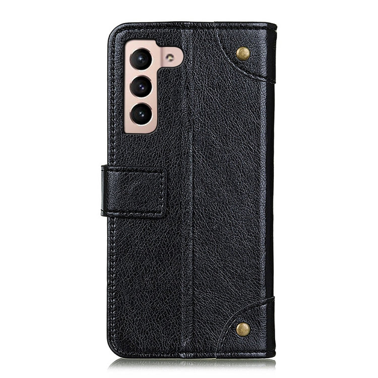 For Samsung Galaxy S22 5G Copper Buckle Nappa Texture Horizontal Flip Leather Case with Holder & Card Slots & Wallet