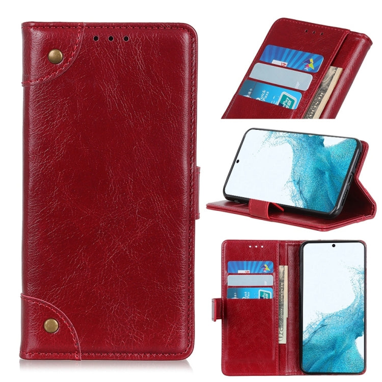 For Samsung Galaxy S22 5G Copper Buckle Nappa Texture Horizontal Flip Leather Case with Holder & Card Slots & Wallet