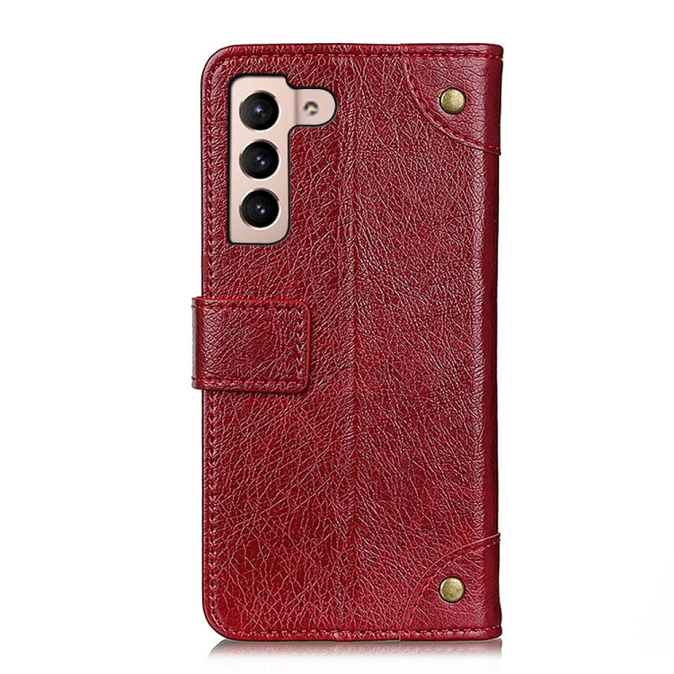 For Samsung Galaxy S22 5G Copper Buckle Nappa Texture Horizontal Flip Leather Case with Holder & Card Slots & Wallet