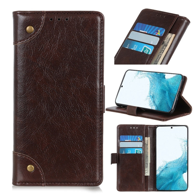 For Samsung Galaxy S22 5G Copper Buckle Nappa Texture Horizontal Flip Leather Case with Holder & Card Slots & Wallet