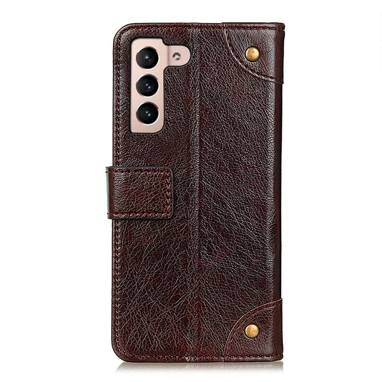 For Samsung Galaxy S22 5G Copper Buckle Nappa Texture Horizontal Flip Leather Case with Holder & Card Slots & Wallet