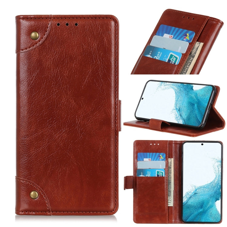 For Samsung Galaxy S22 5G Copper Buckle Nappa Texture Horizontal Flip Leather Case with Holder & Card Slots & Wallet