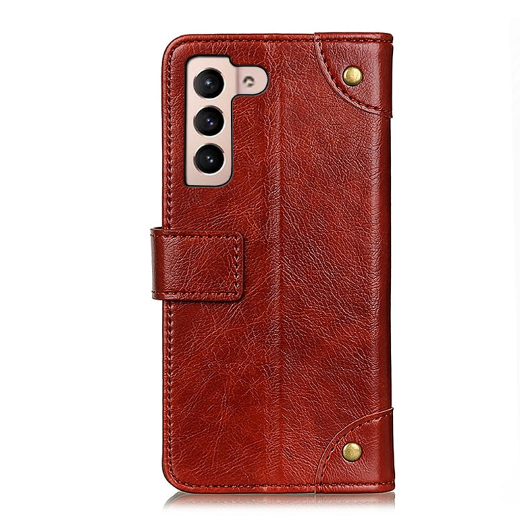 For Samsung Galaxy S22 5G Copper Buckle Nappa Texture Horizontal Flip Leather Case with Holder & Card Slots & Wallet