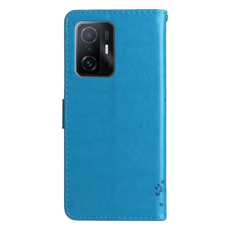 For Xiaomi 11T / 11T Pro Tree & Cat Embossing Pattern Horizontal Flip PU Leather Case with Holder & Card Slots & Wallet & Lanyard