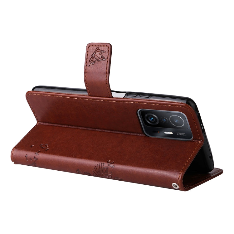 For Xiaomi 11T / 11T Pro Tree & Cat Embossing Pattern Horizontal Flip PU Leather Case with Holder & Card Slots & Wallet & Lanyard