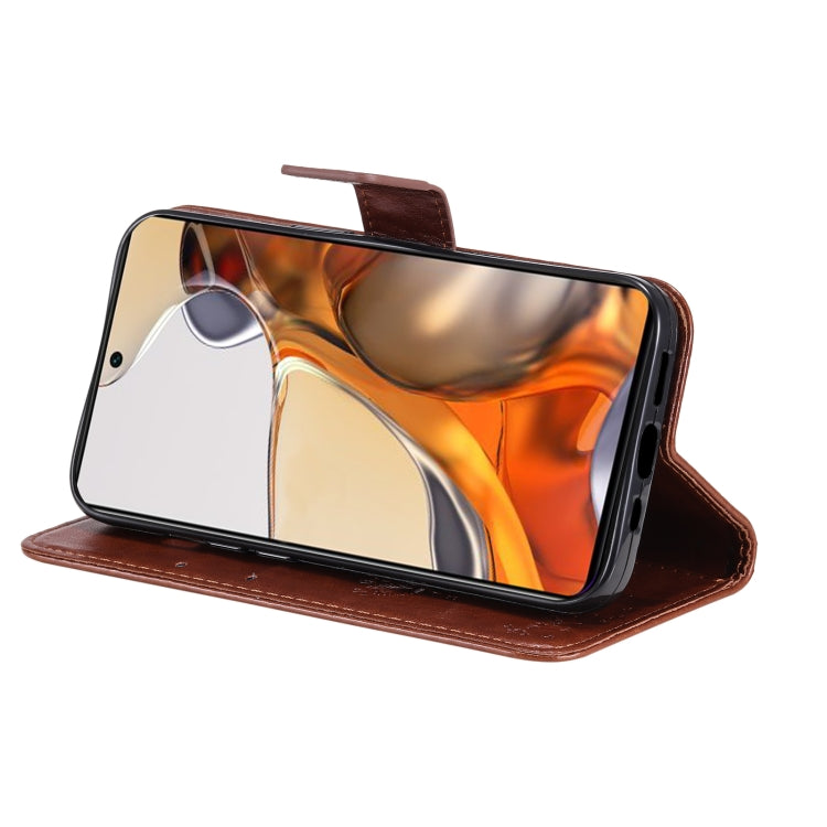 For Xiaomi 11T / 11T Pro Tree & Cat Embossing Pattern Horizontal Flip PU Leather Case with Holder & Card Slots & Wallet & Lanyard