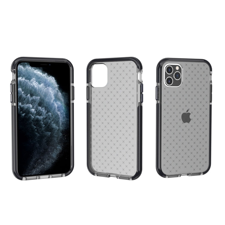 For iPhone 11 Pro Grid Pattern Shockproof Transparent TPU Protective Case