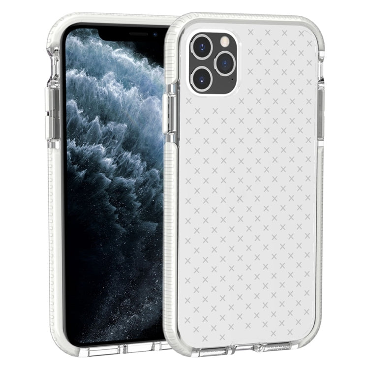 For iPhone 11 Pro Grid Pattern Shockproof Transparent TPU Protective Case