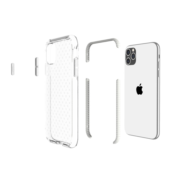 For iPhone 11 Pro Grid Pattern Shockproof Transparent TPU Protective Case