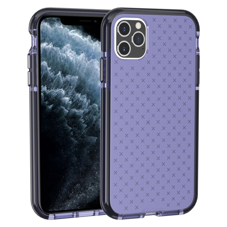 For iPhone 11 Pro Grid Pattern Shockproof Transparent TPU Protective Case