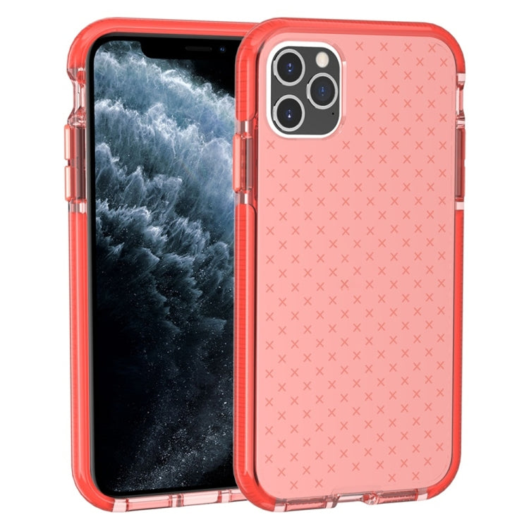 For iPhone 11 Pro Grid Pattern Shockproof Transparent TPU Protective Case