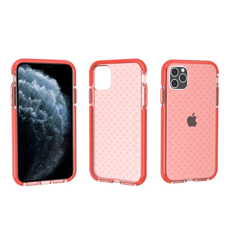 For iPhone 11 Pro Grid Pattern Shockproof Transparent TPU Protective Case