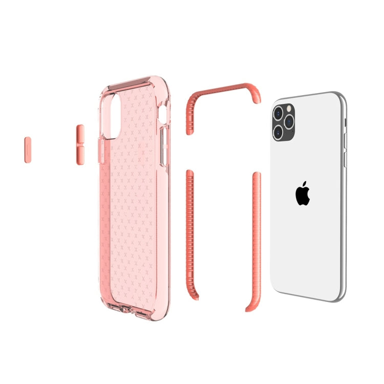 For iPhone 11 Pro Grid Pattern Shockproof Transparent TPU Protective Case