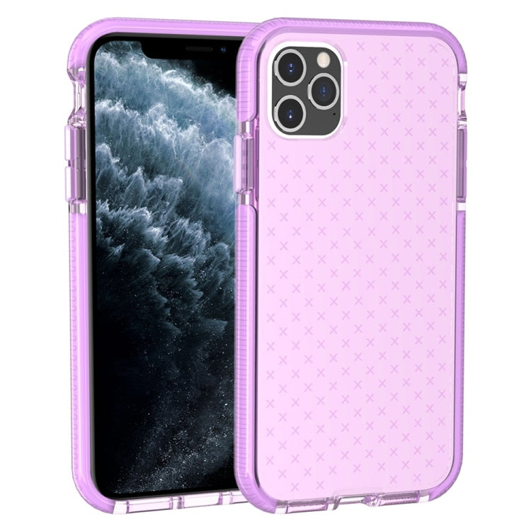 For iPhone 11 Pro Grid Pattern Shockproof Transparent TPU Protective Case