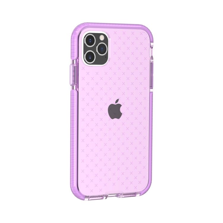 For iPhone 11 Pro Grid Pattern Shockproof Transparent TPU Protective Case
