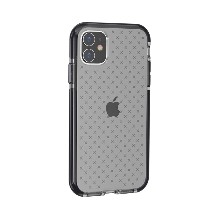For iPhone 11 Grid Pattern Shockproof Transparent TPU Protective Case