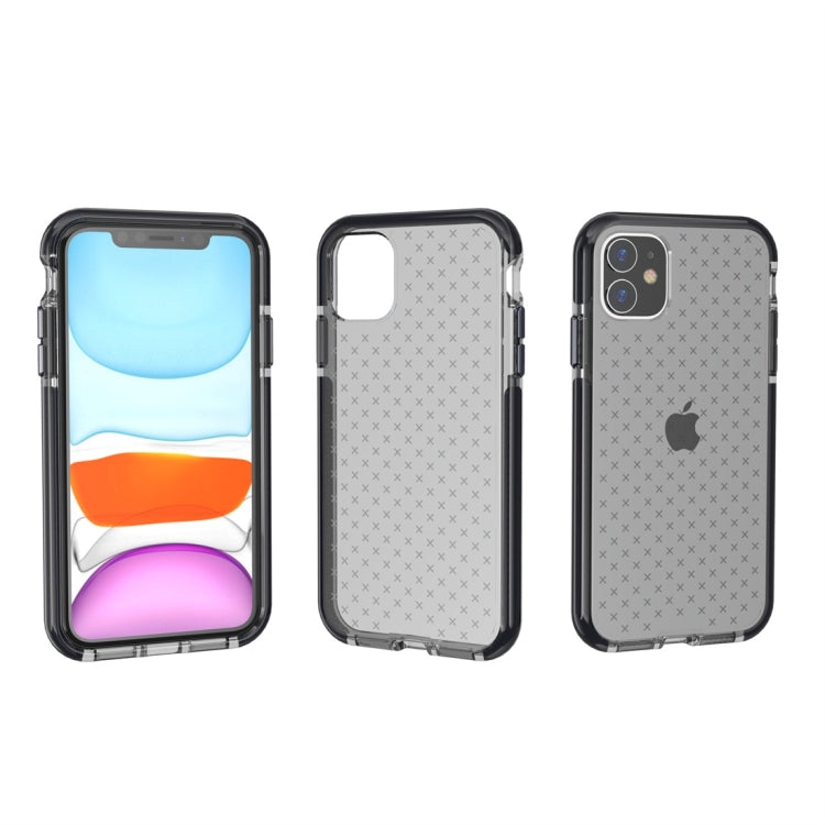 For iPhone 11 Grid Pattern Shockproof Transparent TPU Protective Case