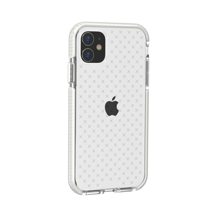 For iPhone 11 Grid Pattern Shockproof Transparent TPU Protective Case