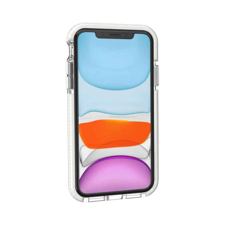 For iPhone 11 Grid Pattern Shockproof Transparent TPU Protective Case