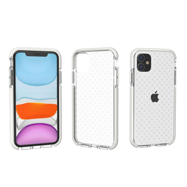 For iPhone 11 Grid Pattern Shockproof Transparent TPU Protective Case