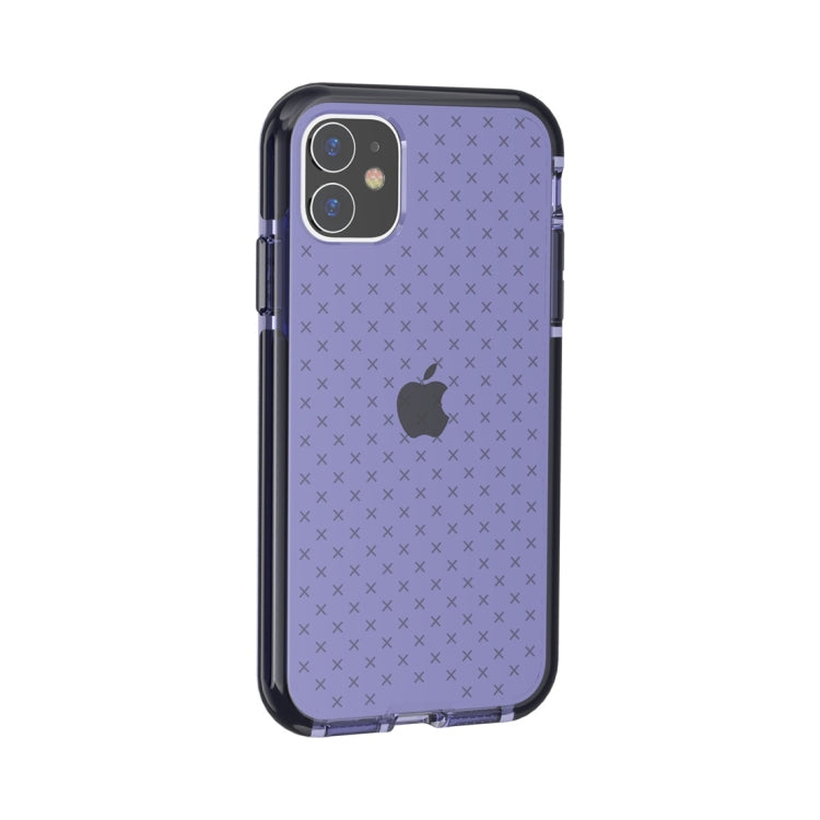 For iPhone 11 Grid Pattern Shockproof Transparent TPU Protective Case