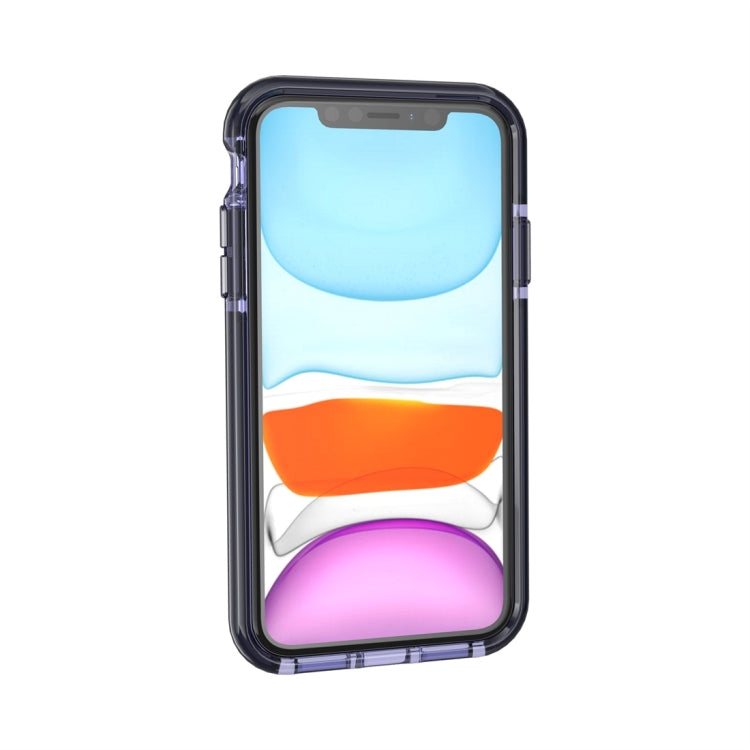 For iPhone 11 Grid Pattern Shockproof Transparent TPU Protective Case