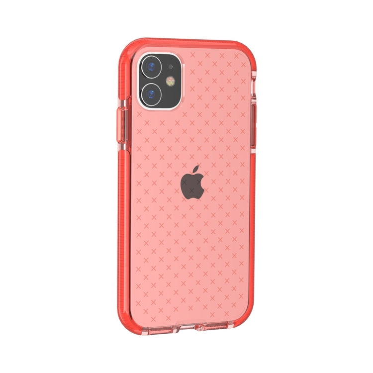 For iPhone 11 Grid Pattern Shockproof Transparent TPU Protective Case