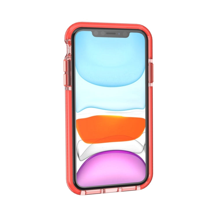 For iPhone 11 Grid Pattern Shockproof Transparent TPU Protective Case