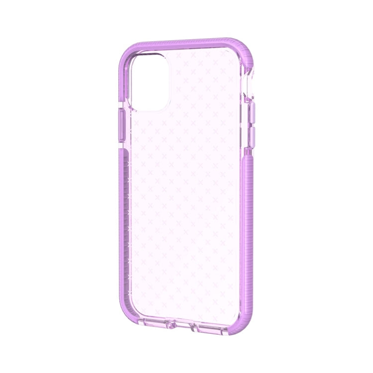 For iPhone 11 Grid Pattern Shockproof Transparent TPU Protective Case