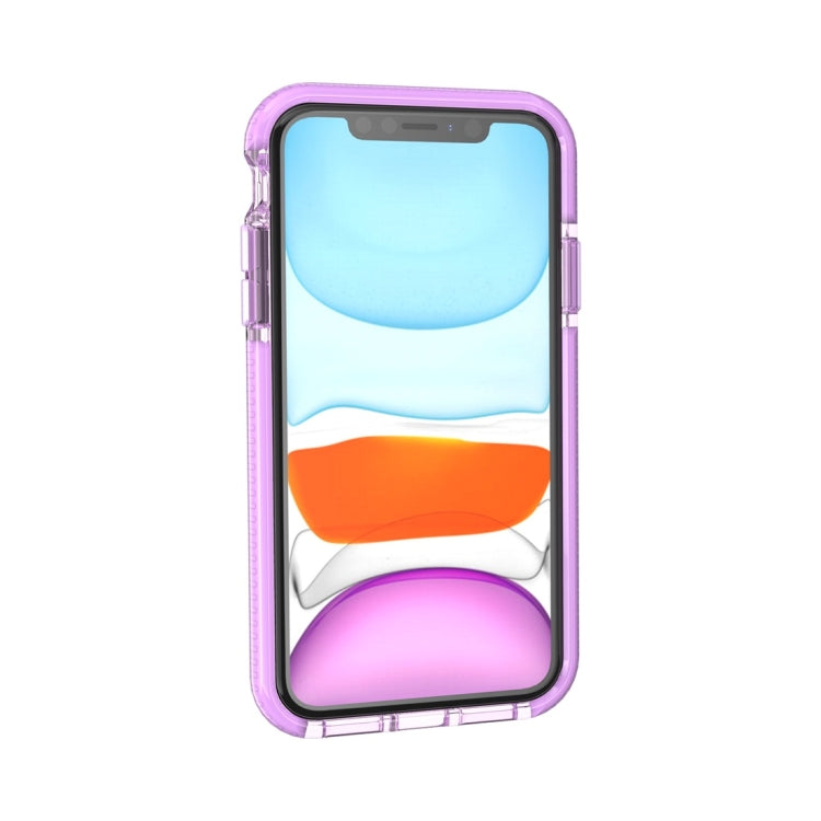 For iPhone 11 Grid Pattern Shockproof Transparent TPU Protective Case