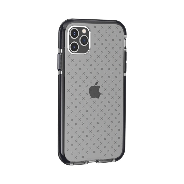 For iPhone 11 Pro Max Grid Pattern Shockproof Transparent TPU Protective Case