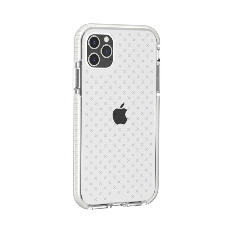 For iPhone 11 Pro Max Grid Pattern Shockproof Transparent TPU Protective Case