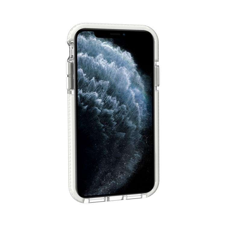 For iPhone 11 Pro Max Grid Pattern Shockproof Transparent TPU Protective Case