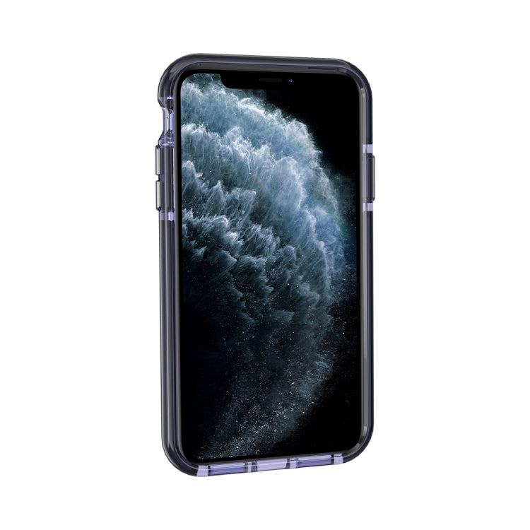 For iPhone 11 Pro Max Grid Pattern Shockproof Transparent TPU Protective Case