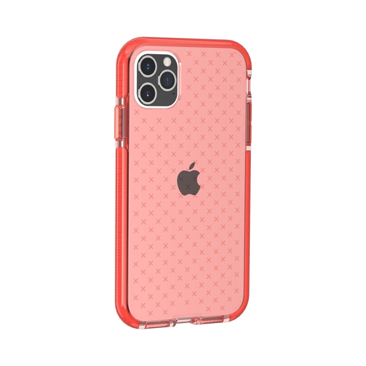 For iPhone 11 Pro Max Grid Pattern Shockproof Transparent TPU Protective Case