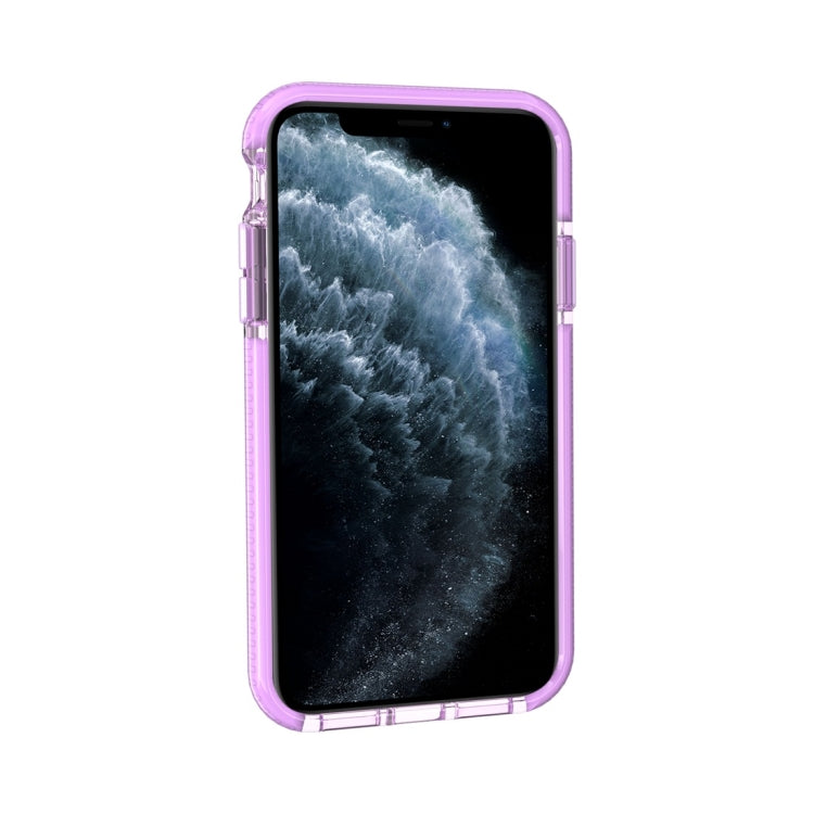 For iPhone 11 Pro Max Grid Pattern Shockproof Transparent TPU Protective Case