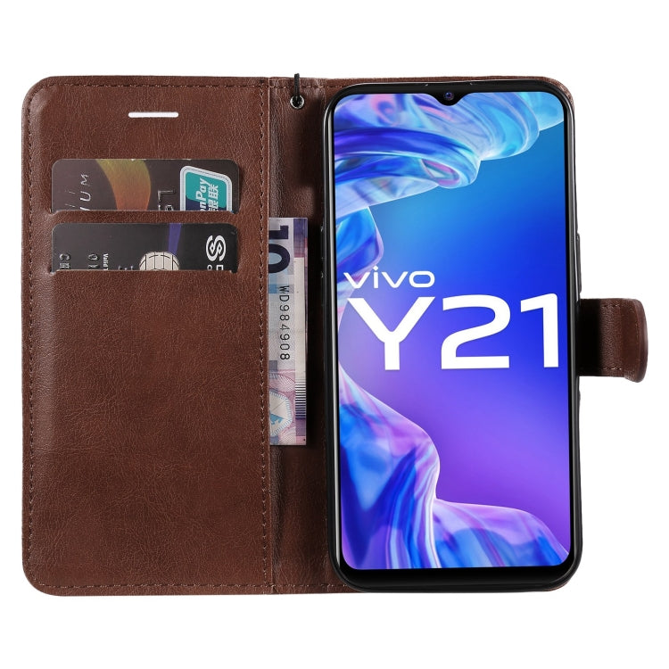 For vivo Y21 2021 / Y21s / Y33s Pure Color Horizontal Flip Leather Case with Holder & Card Slots & Wallet & Lanyard