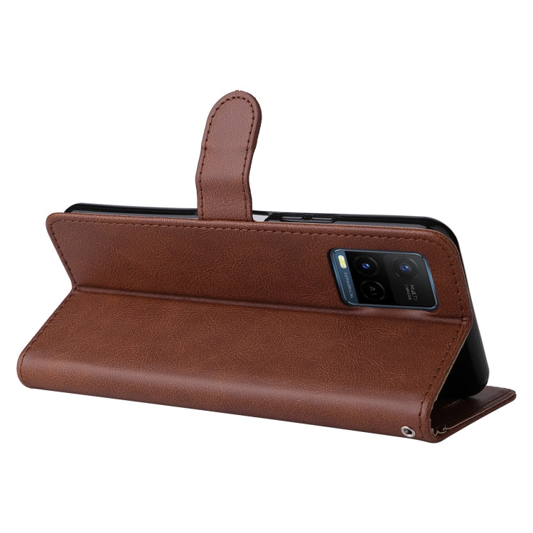 For vivo Y21 2021 / Y21s / Y33s Pure Color Horizontal Flip Leather Case with Holder & Card Slots & Wallet & Lanyard