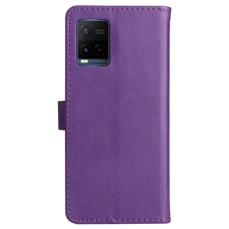 For vivo Y21 2021 / Y21s / Y33s Pure Color Horizontal Flip Leather Case with Holder & Card Slots & Wallet & Lanyard