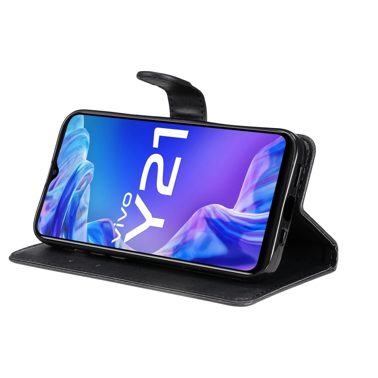 For vivo Y21 2021 / Y21s / Y33s Pure Color Horizontal Flip Leather Case with Holder & Card Slots & Wallet & Lanyard